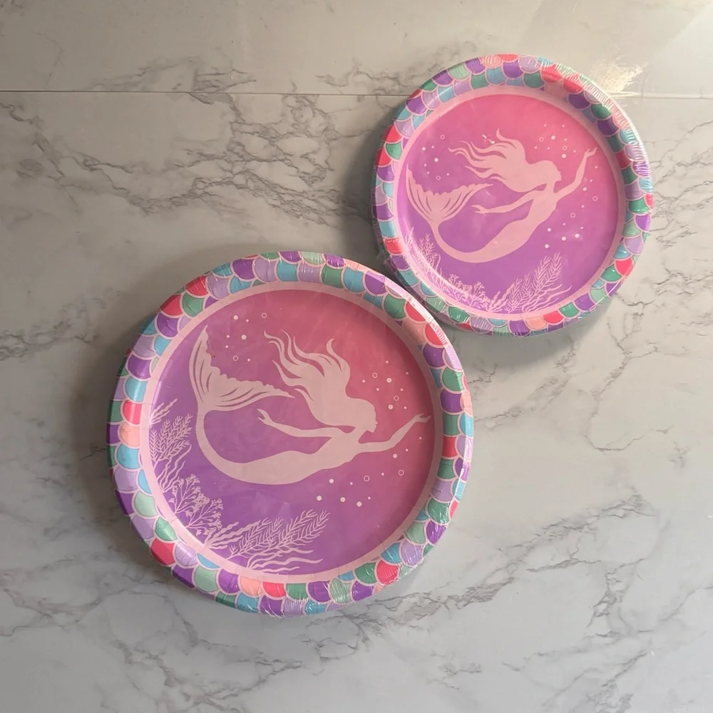 Mermaid Party Plates - Pink and Purple